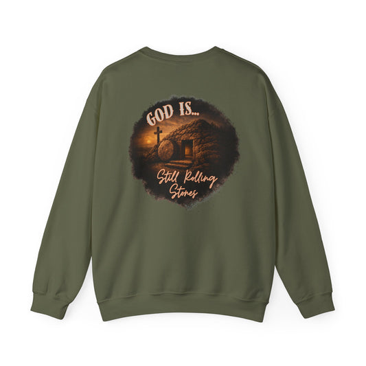 GOD IS STILL ROLLING STONES ADULT SWEATSHIRT
