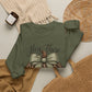 GILDAN - Hey There Pumpkin Sweatshirt — Leopard Pumpkin with Olive Bow Fall Crewneck
