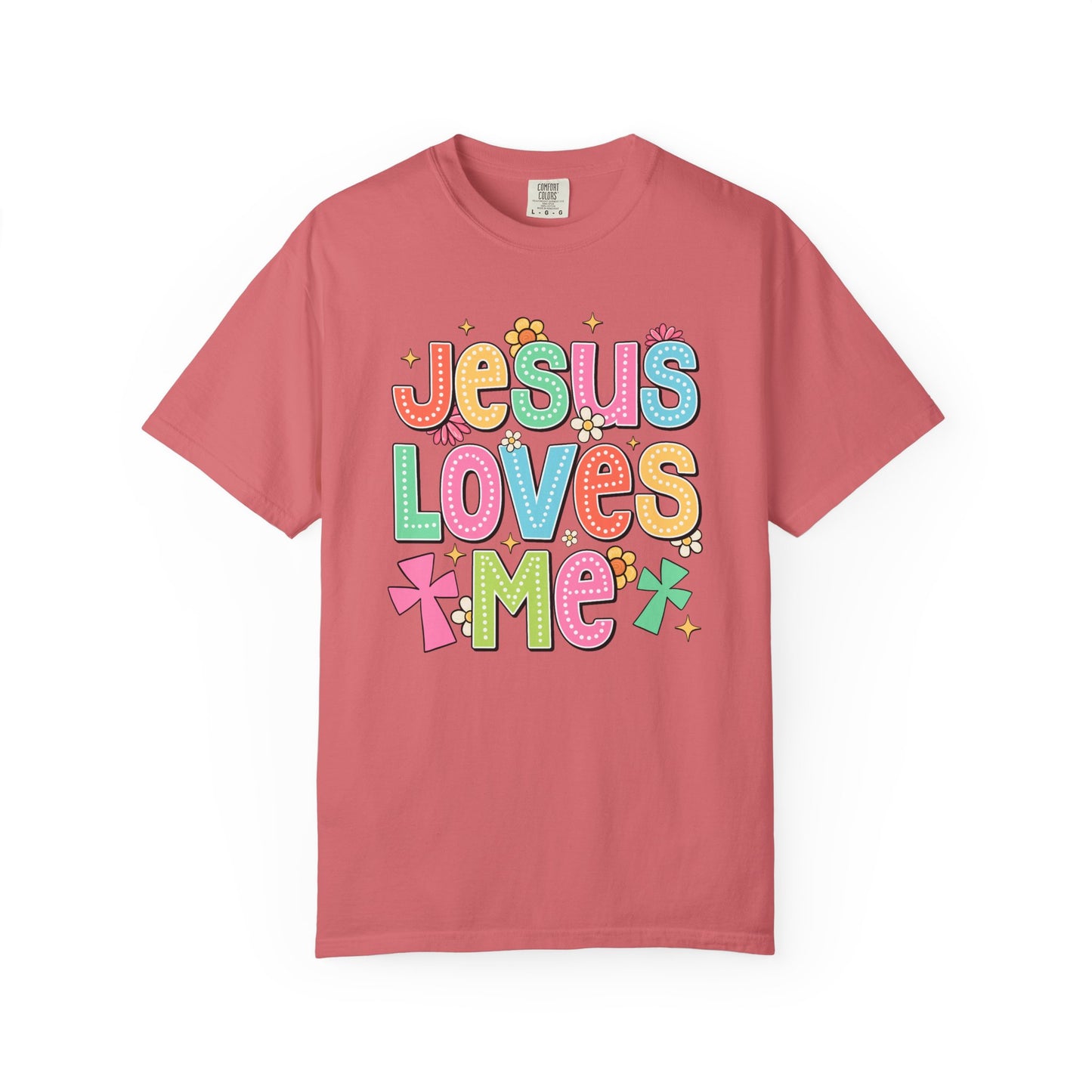 COMFORT COLORS - Jesus Loves Me T-Shirt — Colorful Retro Kids/Youth Faith Tee