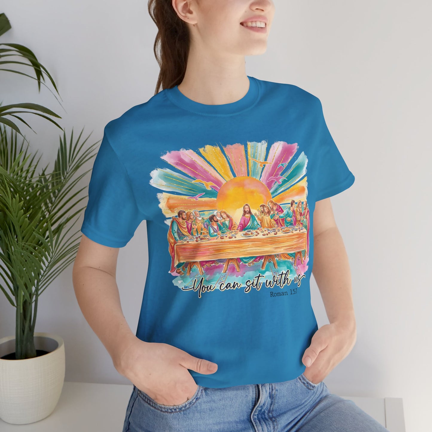 BELLA CANVAS -  The Last Supper Tee — "You can sit with us" Christian Graphic T-Shirt