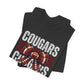 BELLA CANVAS - Cougars Football Tee – Vintage Stacked Design with Football Bow