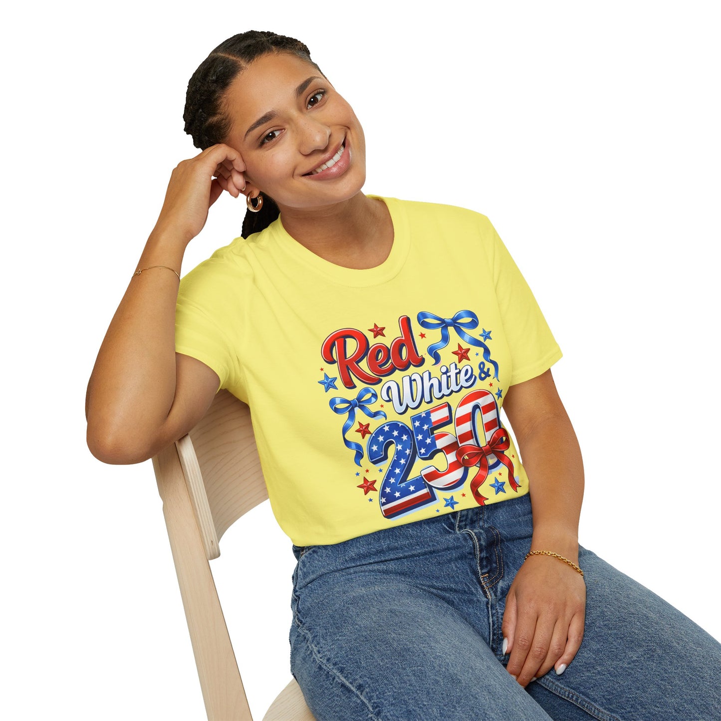 GILDAN - Patriotic "Red White & 4th" T-Shirt — USA Stars & Stripes 4th of July Tee