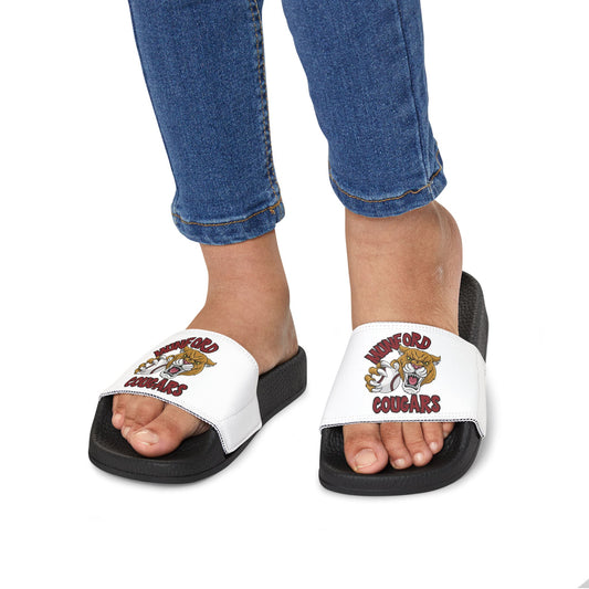 MUNFORD COUGARS - Youth Baseball Slide Sandals — 'Baseball' Script Removable-Strap Slides