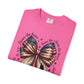 COMFORT COLORS - Patriotic American Flag Bow T-Shirt — "Home of the Brave" Fourth of July Tee