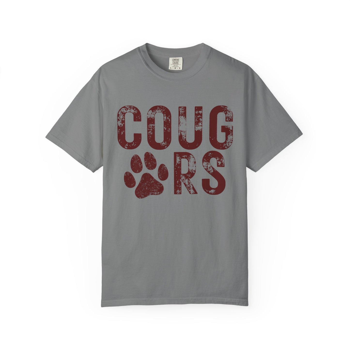 COMFORT COLORS - Cougars Distressed Paw T-Shirt