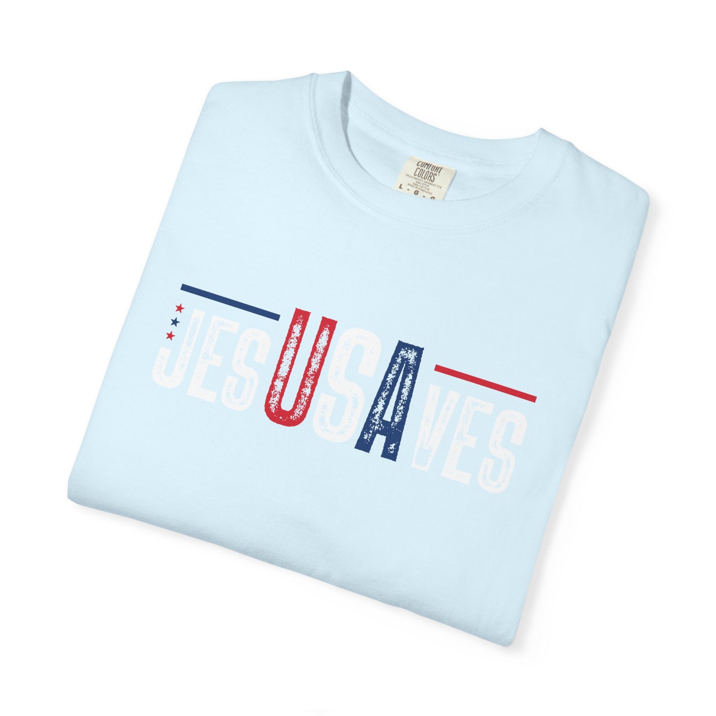 COMFORT COLORS - USA Minimalist Flag T-Shirt — Patriotic Red & Blue Graphic Tee