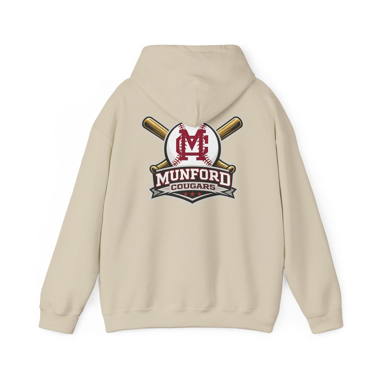 Munford Cougars Baseball Adult Hoodie | Munford M Logo Sweatshirt