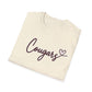 Cougars Script T-Shirt — Retro Pink Heart Team Tee