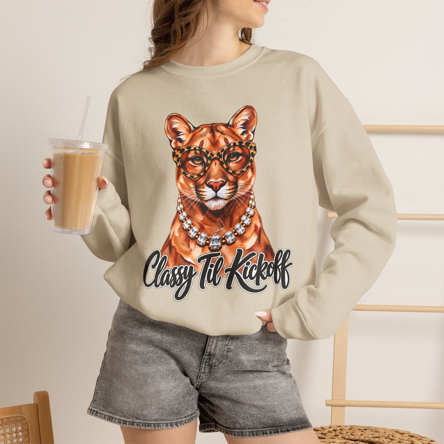 GILDAN - Classy Lil Kickoff  Cougar Graphic Sweatshirt