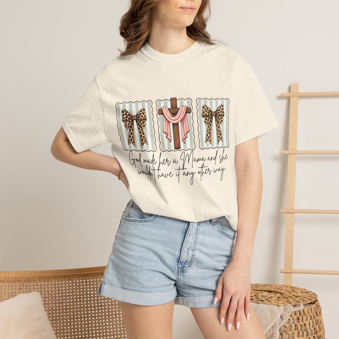 COMFORT COLORS - Graphic T-Shirt — "God Made Me a Mom and She Wouldn’t Have It Any Other Way" Gift Tee