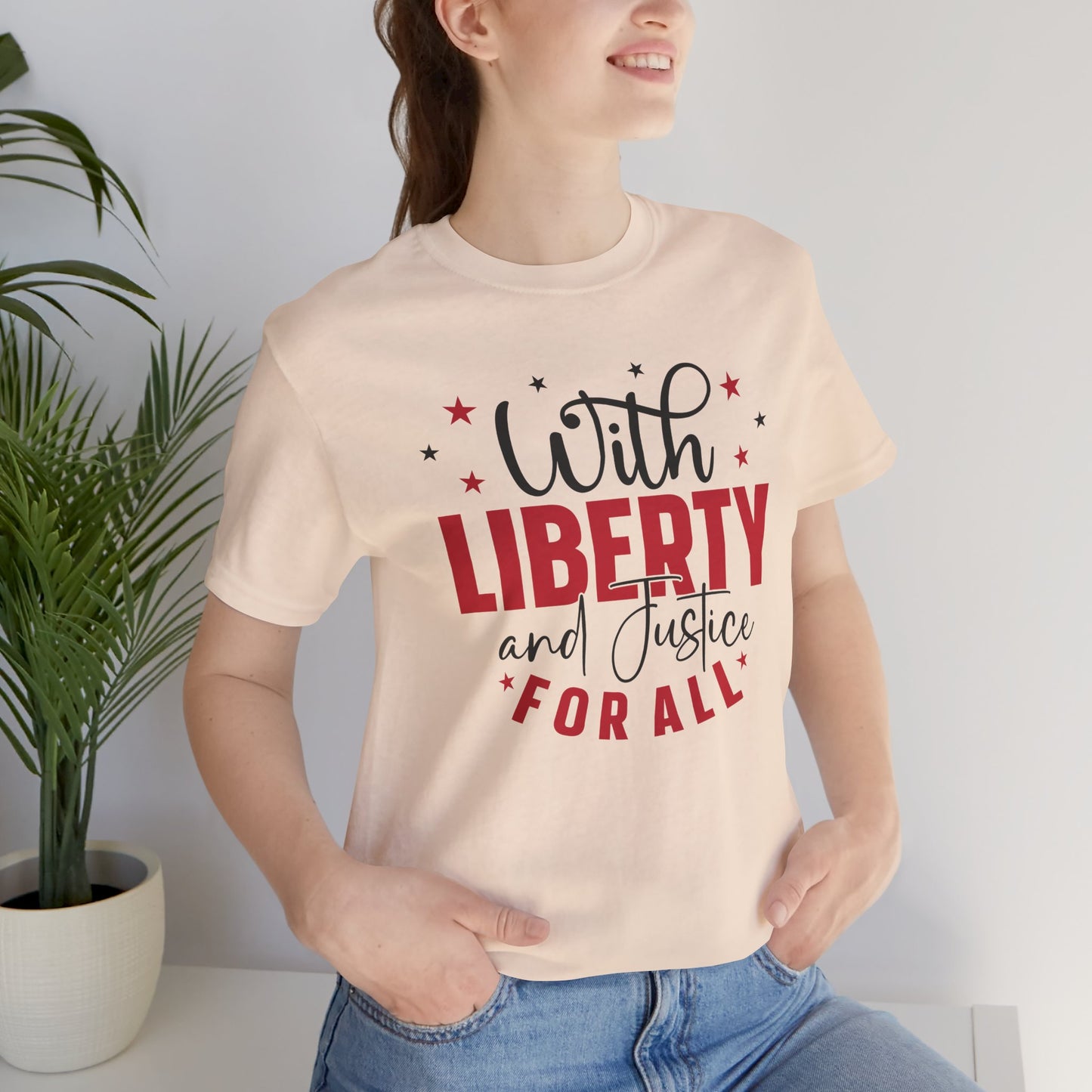 BELLA CANVAS - Liberty and Justice For All T-Shirt — Patriotic Fourth of July Tee