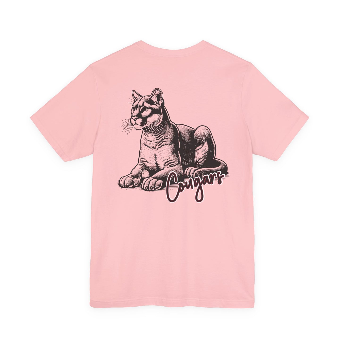 BELLA CANVAS - Cougars Vintage Mascot Tee — Retro Cougar Graphic Short Sleeve Shirt