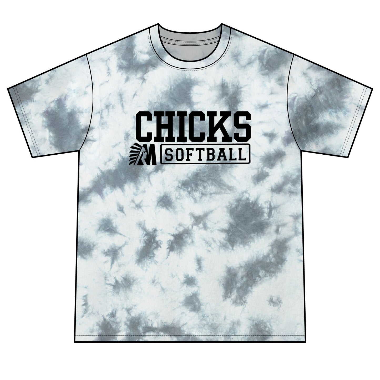 Softball Chicks Tie-Dye T-Shirt — Lime Crystal Dye