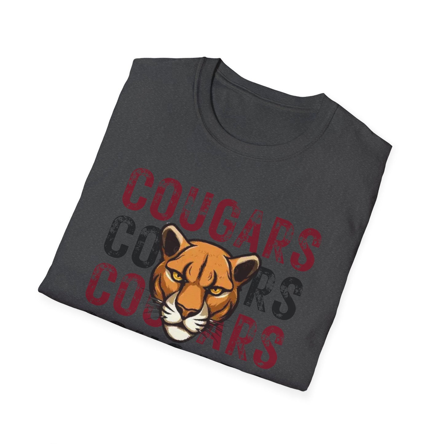 GILDAN - Cougars Vintage Mascot T-Shirt — Retro Cougar Graphic Tee
