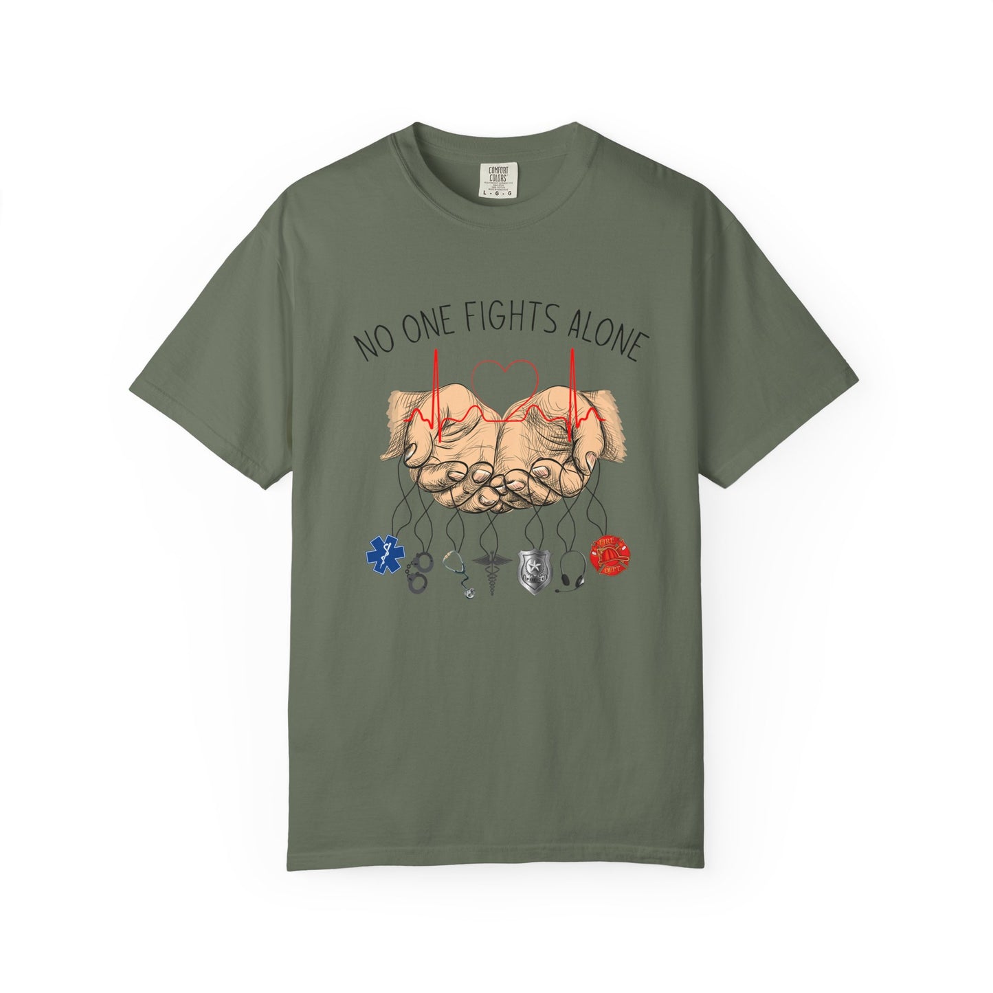 COMFORT COLORS - No One Fights Alone T-Shirt — Supportive Cancer Awareness Tee