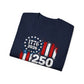 GILDAN - 250 Years American Flag T-Shirt — 1776–2026 Patriotic Independence Day Tee