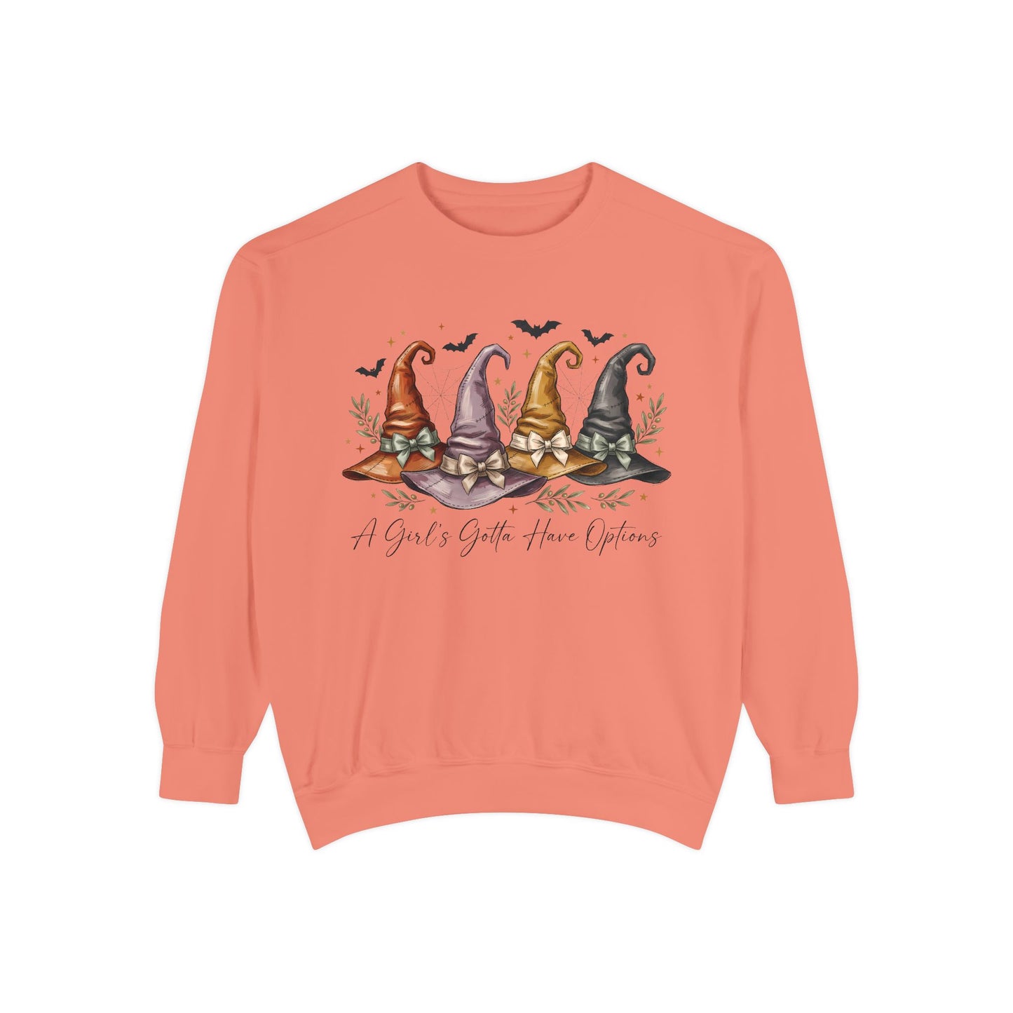 COMFORT COLORS - Gnome Trio Cozy Sweatshirt — "A Girl's Gotta Have Options" Fall Graphic