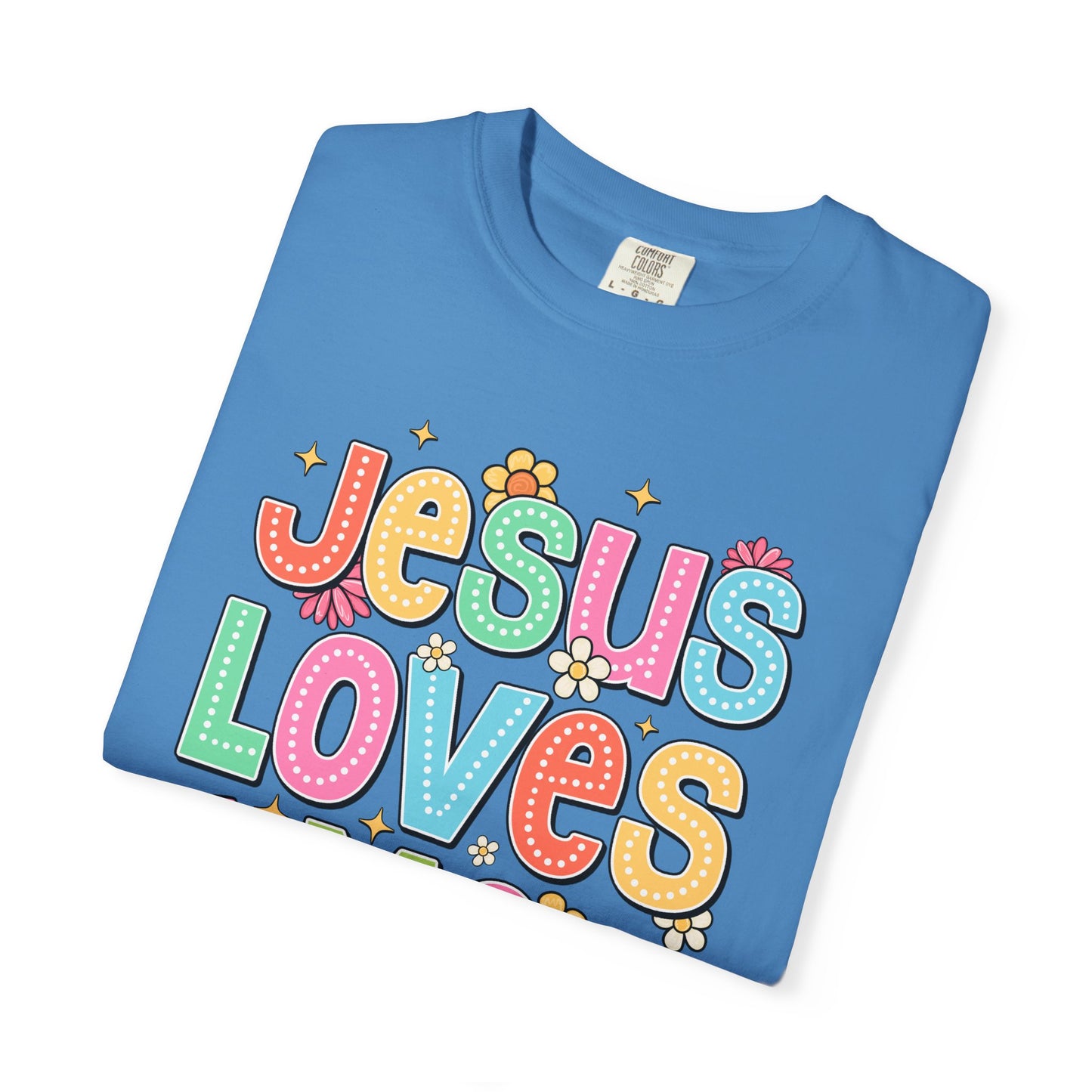 COMFORT COLORS - Jesus Loves Me T-Shirt — Colorful Retro Kids/Youth Faith Tee