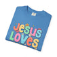 COMFORT COLORS - Jesus Loves Me T-Shirt — Colorful Retro Kids/Youth Faith Tee
