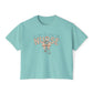 COMFORT COLOR - Nurse Boxy Tee — Floral Stethoscope Graphic for Women, "Nurse" Gift