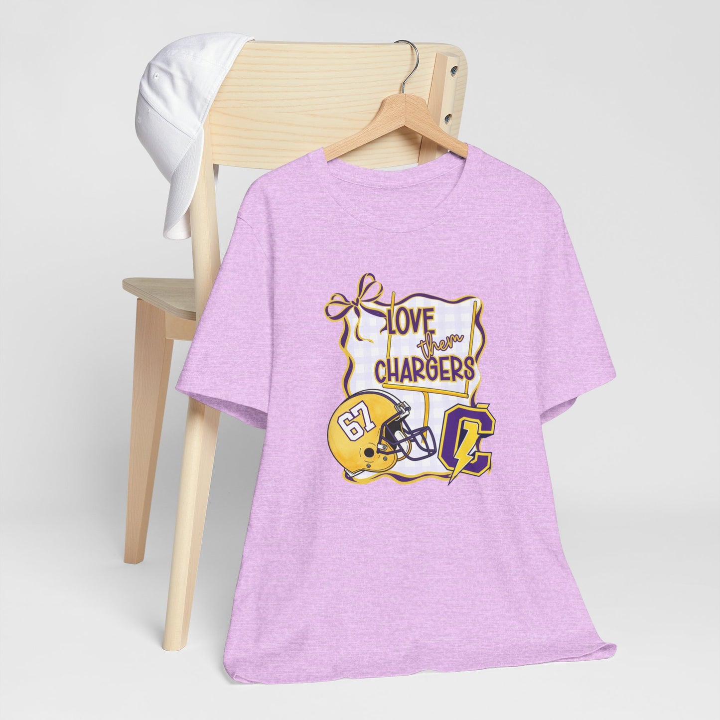 ***NEED TO PERSONALIZE THIS ? DO NOT ORDER THIS SHIRT - CONTACT ME @REFININGFAITHCOMPANY@GMAIL.COM TO PERSONALIZE THIS *** Chargers Football Tee - "Love Your Chargers" Helmet Graphic