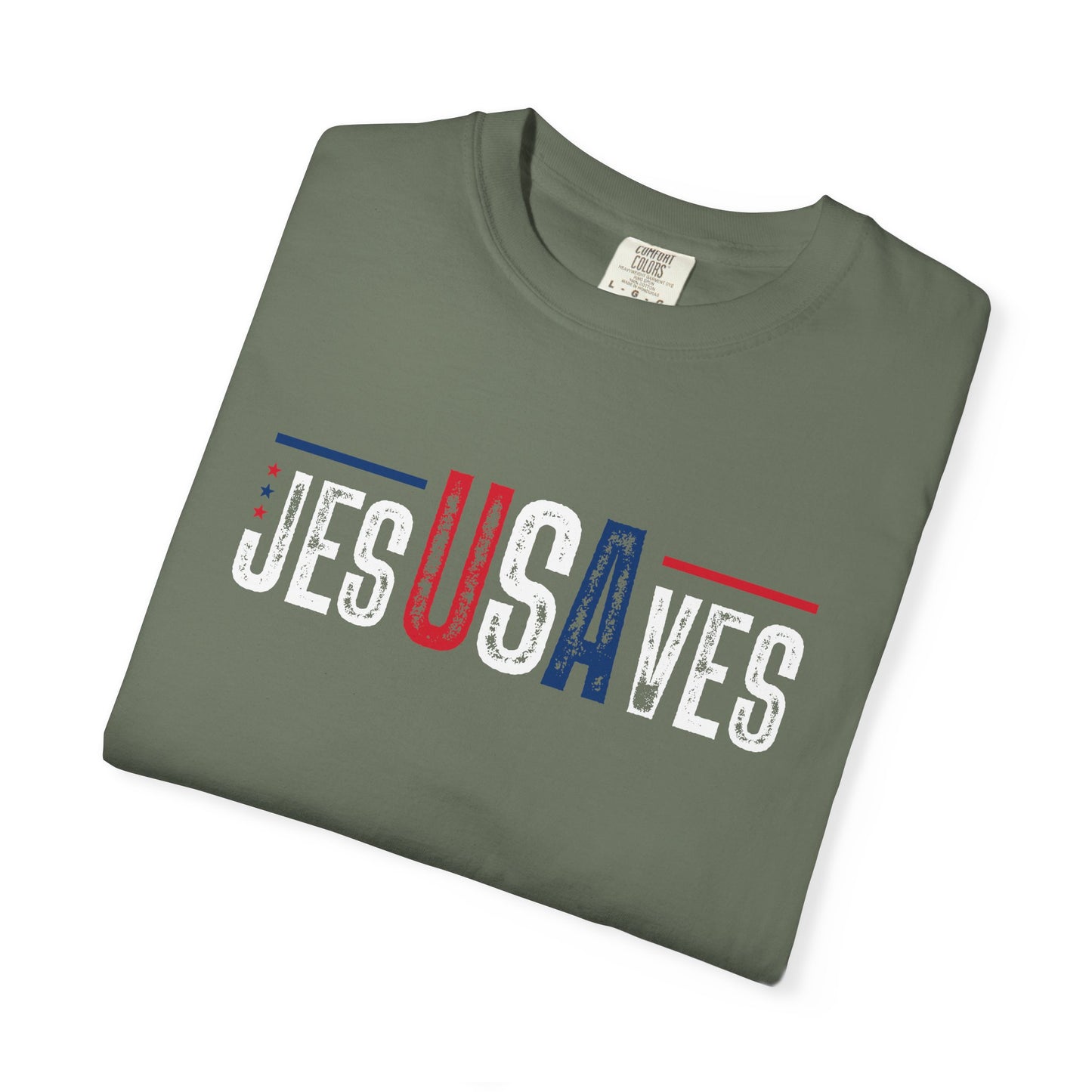 COMFORT COLORS - USA Minimalist Flag T-Shirt — Patriotic Red & Blue Graphic Tee