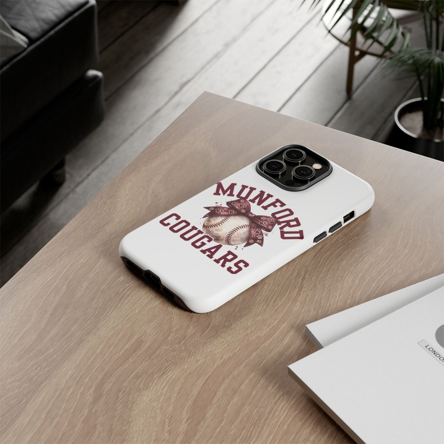 *** NEED TO PERSONALIZE THIS ? - DO NOT PURCHASE THIS ITEM - EMAIL ME @REFININGFAITHCOMPANY@GMAIL.COM - Munford Cougars Baseball Phone Case - Tough Cases Sports Team Phone Cover
