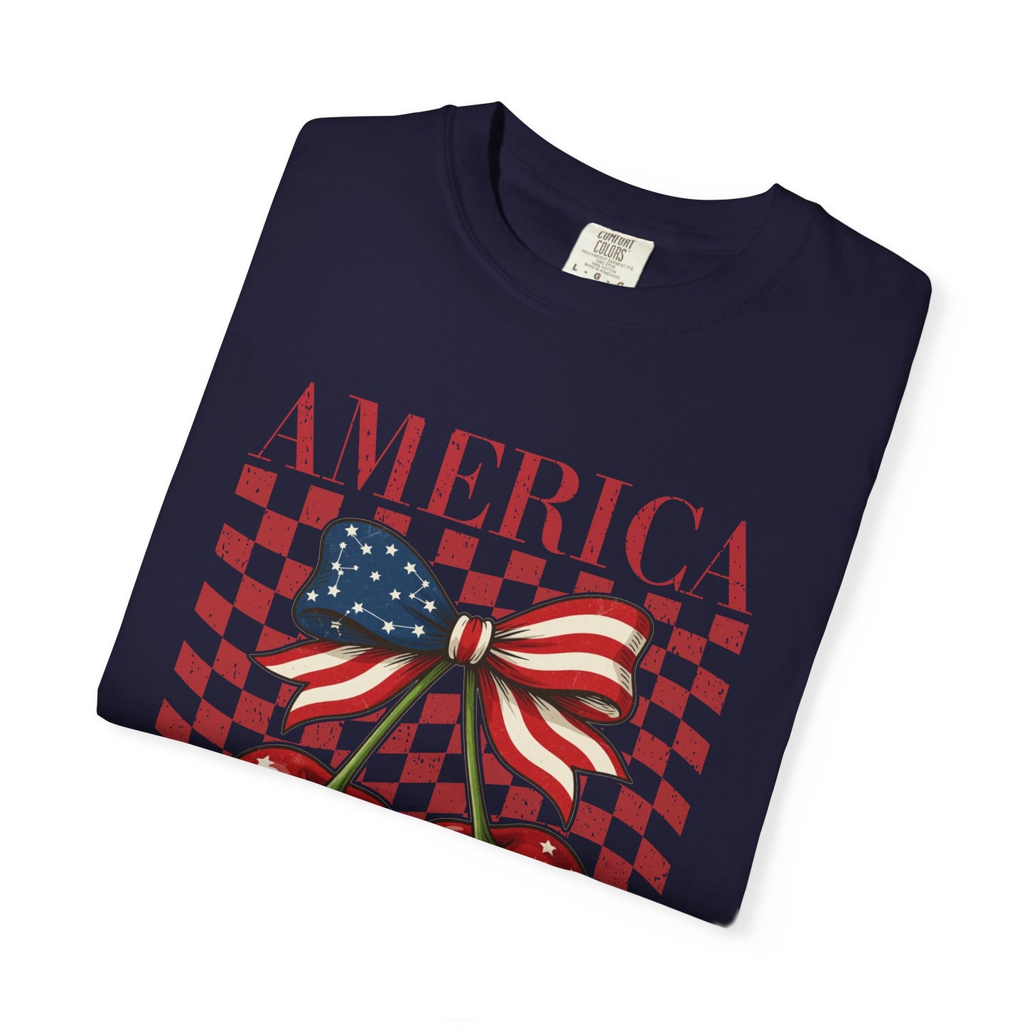 COMFORT COLORS - America Cherry Graphic T-Shirt — Patriotic 4th of July Tee