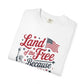 COMFORT COLORS - Land of the Free Because of the Brave T-Shirt — Patriotic Statue of Liberty Graphic Tee
