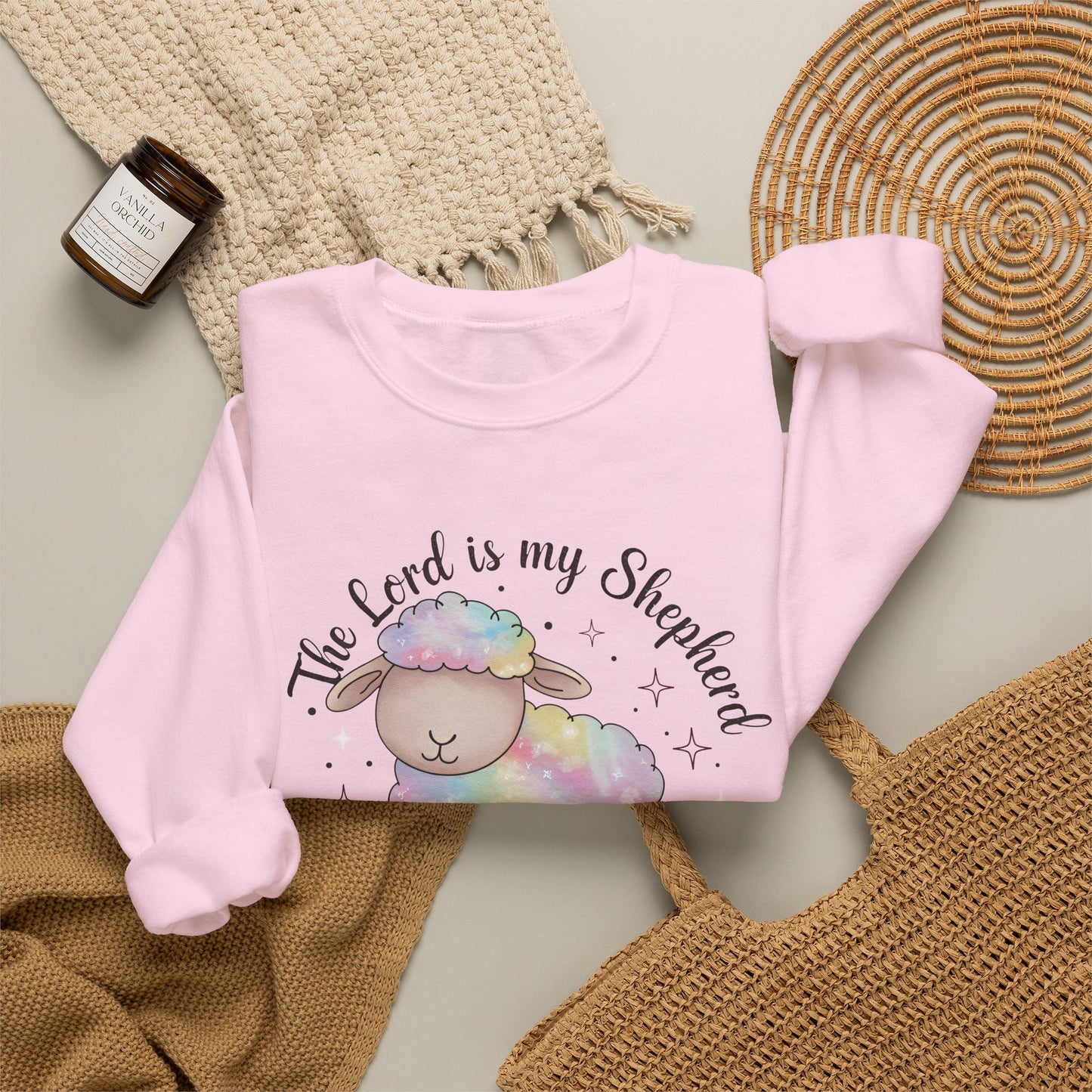 GILDAN - Psalm 23:1 Rainbow Lamb Sweatshirt