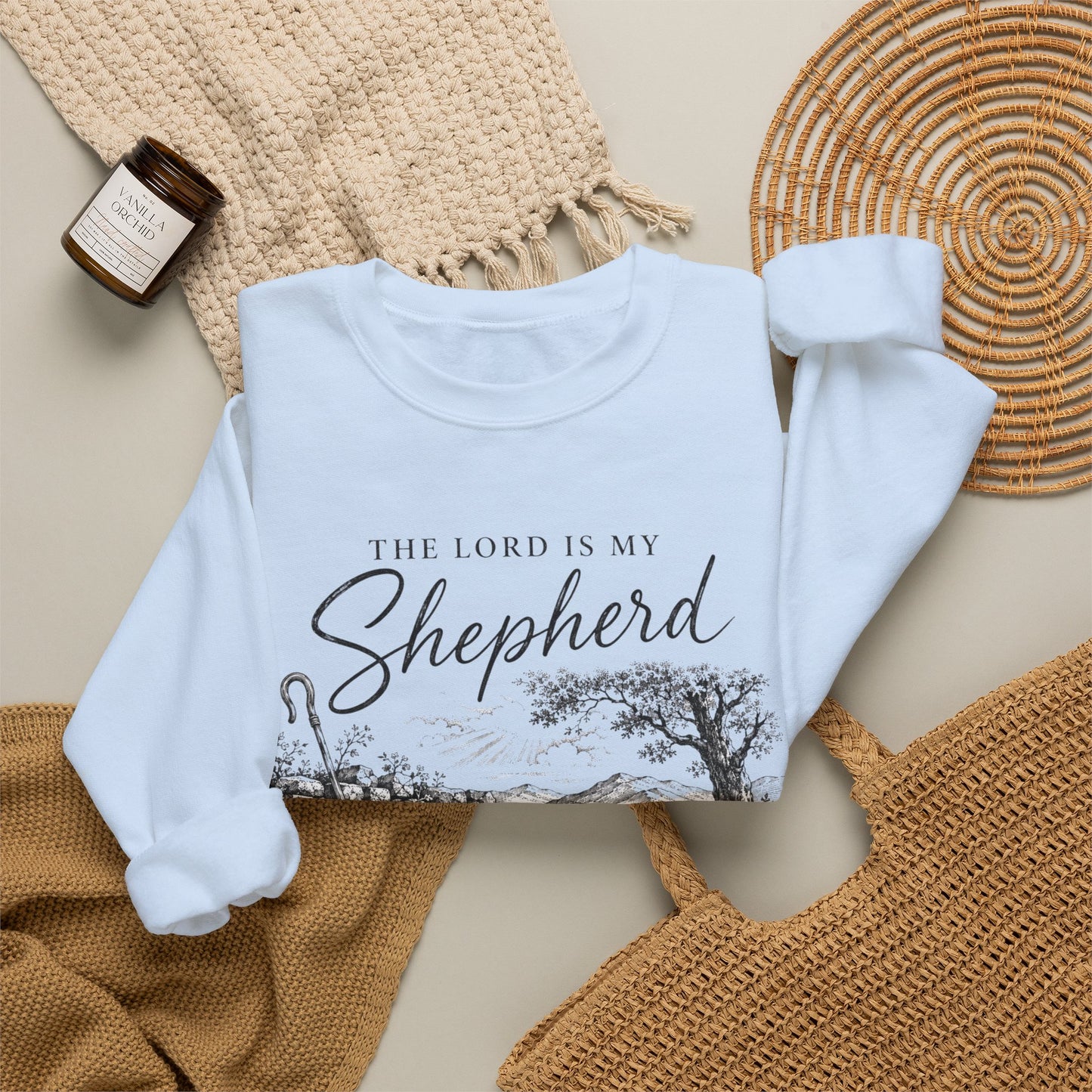 GILDAN - The Lord Is My Shepherd Psalm 23 Christian Crewneck Sweatshirt
