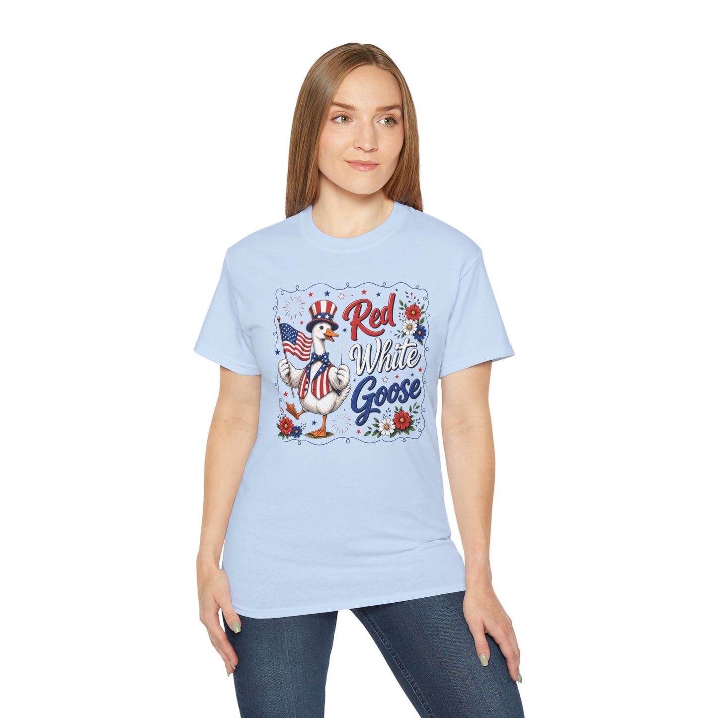 Patriotic "Red White Goose" Tee
