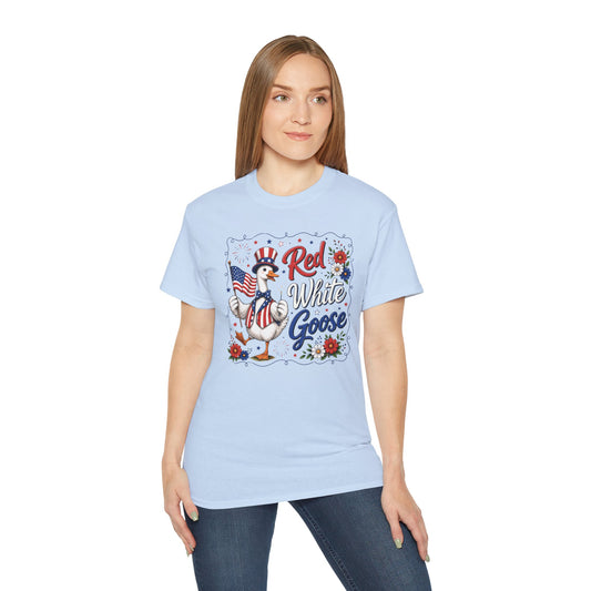 Patriotic "Red White Goose" Tee