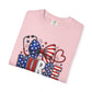 COMFORT COLORS - American Flag Nurse T-Shirt – Patriotic Stethoscope & Bow Healthcare Tee