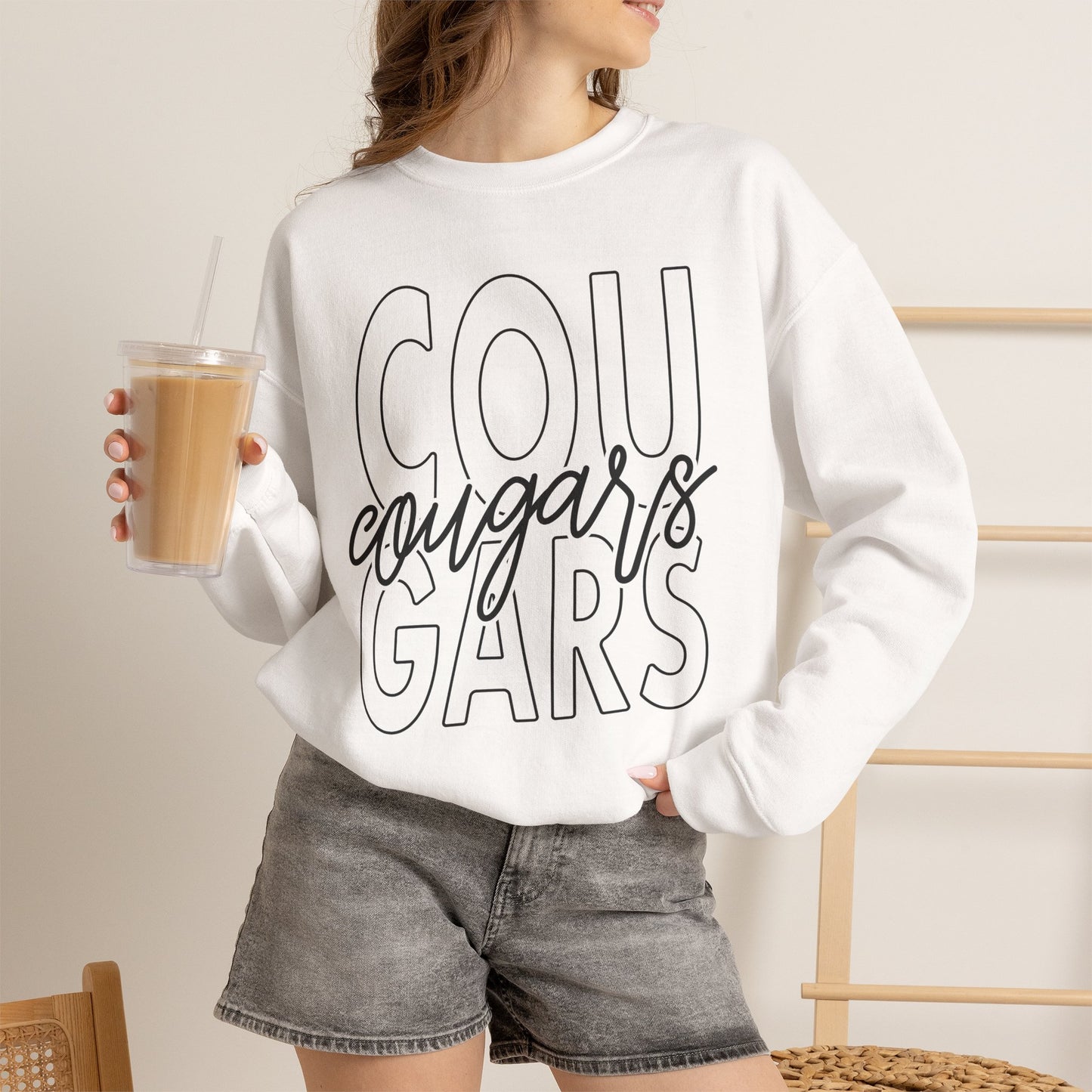 GILDAN -Cougars Script Crewneck Sweatshirt