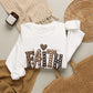 GILDAN - Faith Leopard Print Crewneck Sweatshirt