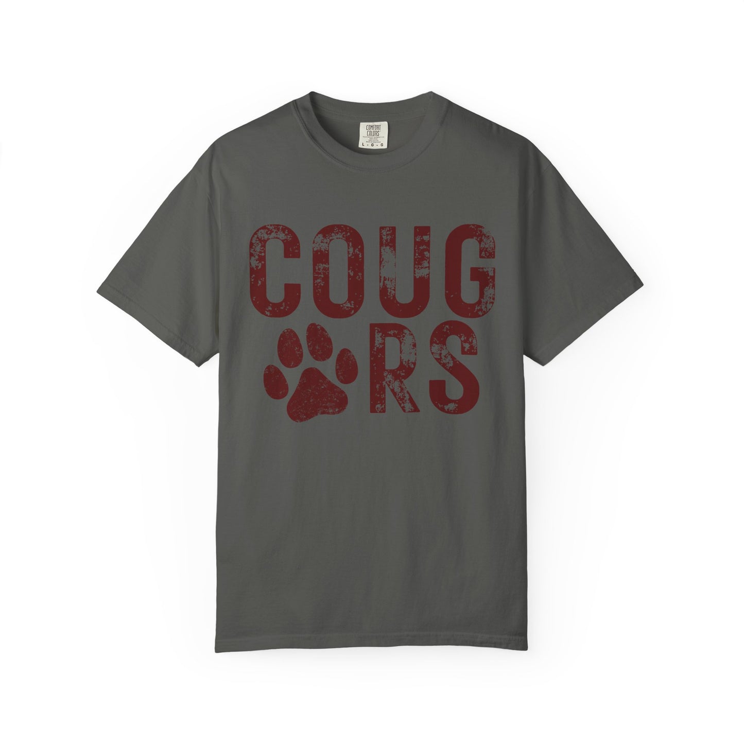 COMFORT COLORS - Cougars Distressed Paw T-Shirt