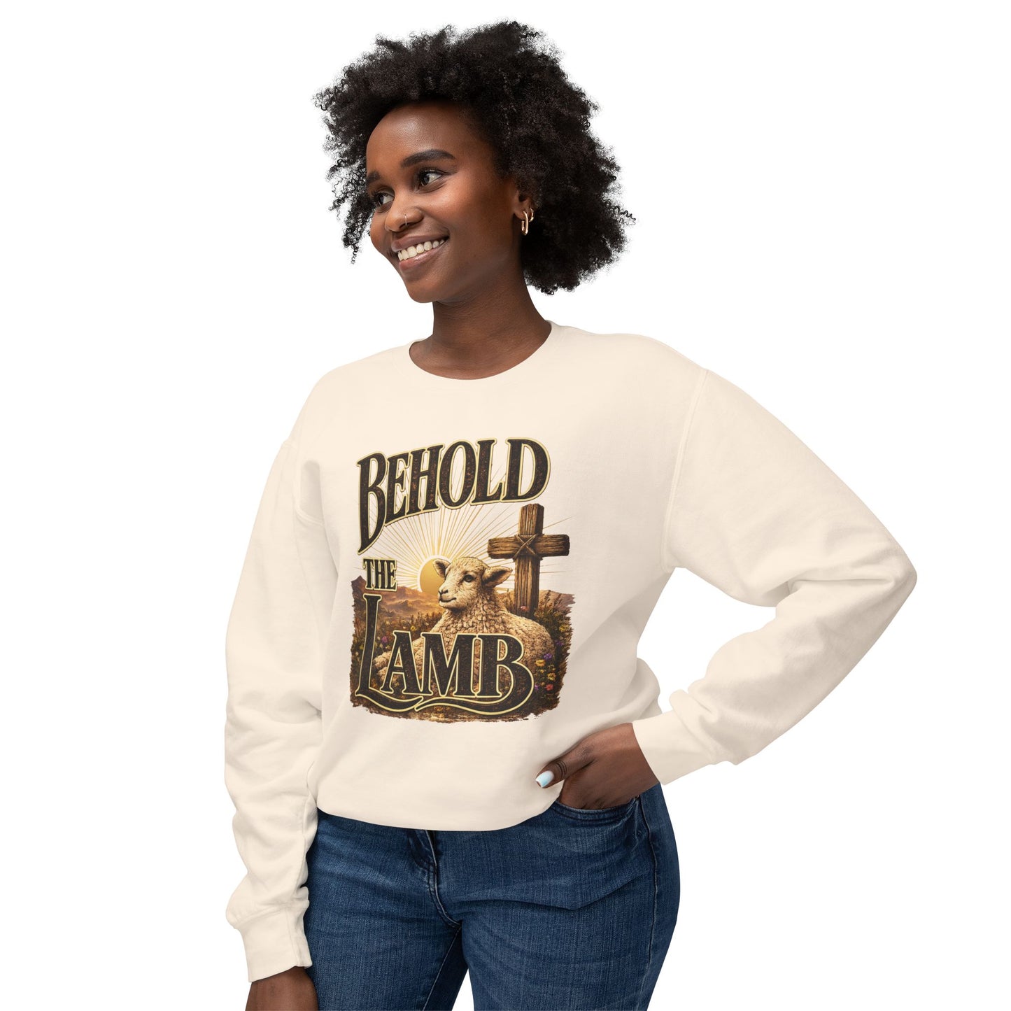COMFORT COLORS - Behold the Lamb Sweatshirt — Christian Easter Crewneck
