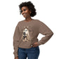 COMFORT COLORS - Leopard Bow Ghost Sweatshirt — Cute Halloween Ghost Holding Black Cat