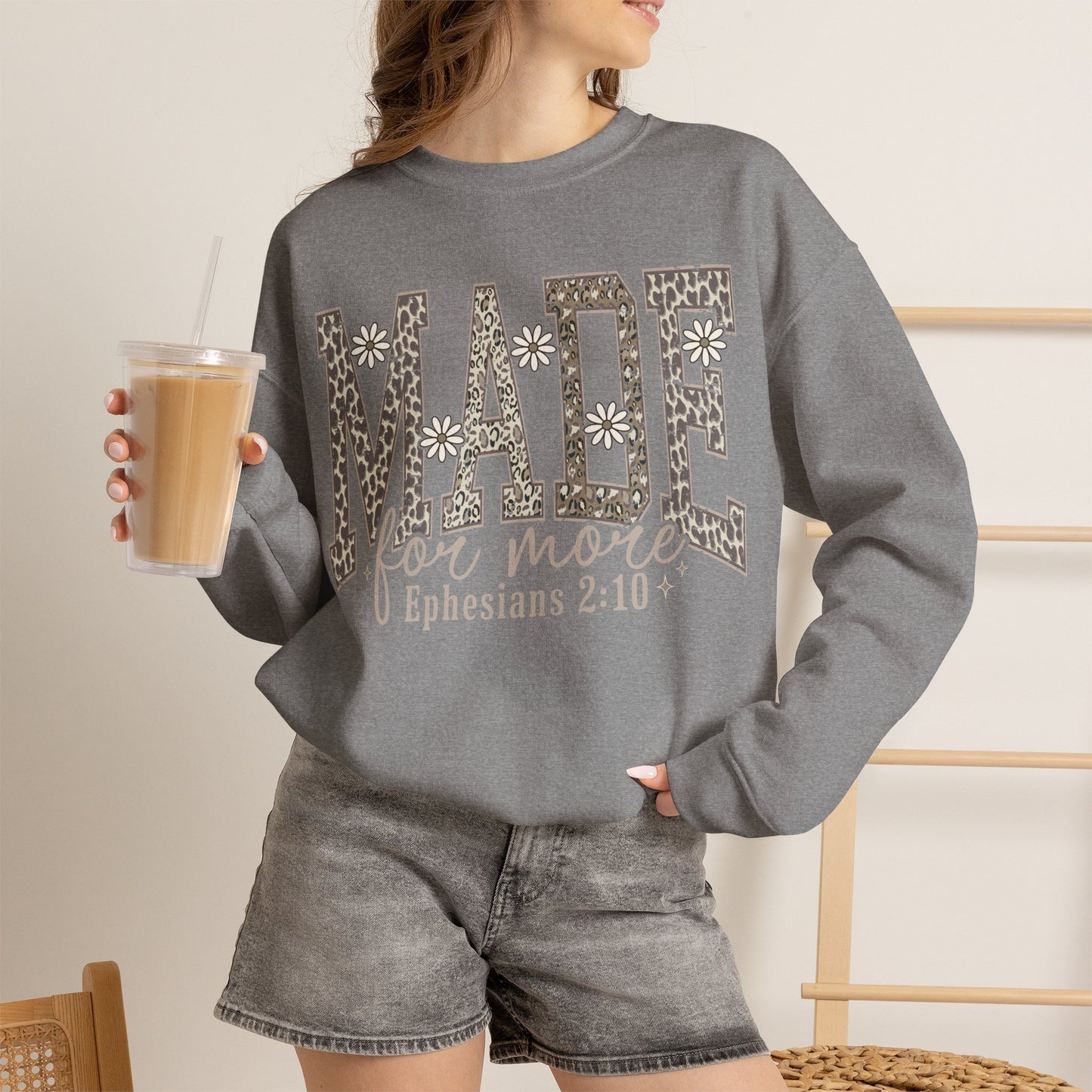 GILDAN - Made for More Sweatshirt — Inspirational Ephesians 2:10 Christian Crewneck