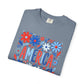 COMFORT COLORS - America Floral T-Shirt — Red, White & Blue Patriotic Tee