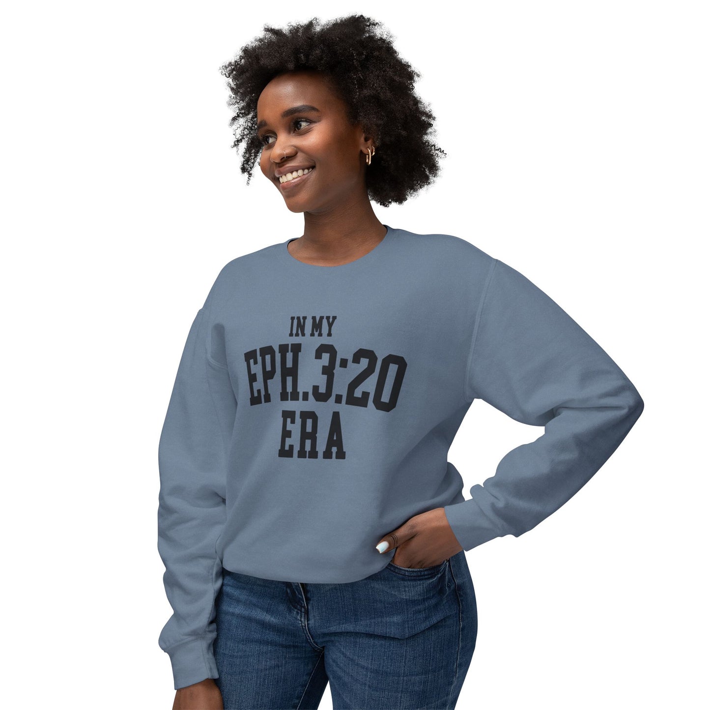 COMFORT COLORS - Eph. 3:20 Era Crewneck Sweatshirt — Inspirational Christian Pullover