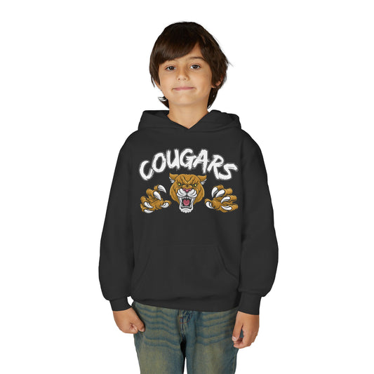 YOUTH COUGARS HOODIE WHITE FONT