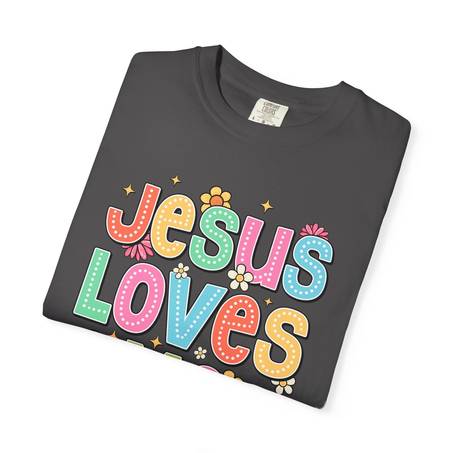 COMFORT COLORS - Jesus Loves Me T-Shirt — Colorful Retro Kids/Youth Faith Tee