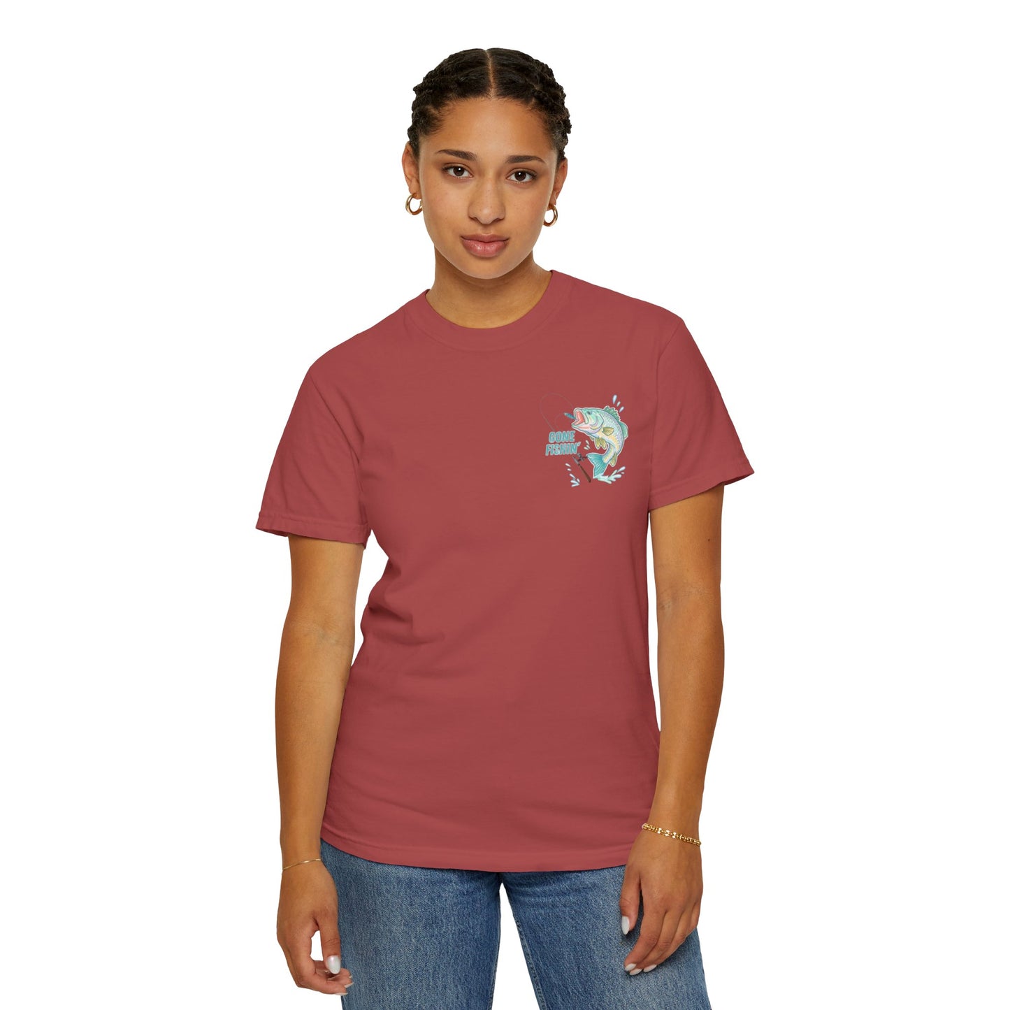 COMFORT COLORS - Catch me at the lake 2 side design tee