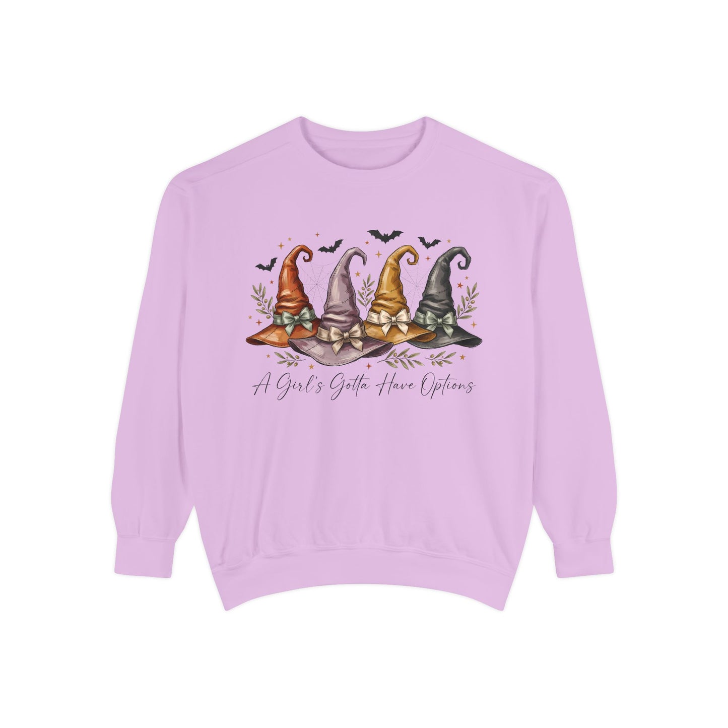 COMFORT COLORS - Gnome Trio Cozy Sweatshirt — "A Girl's Gotta Have Options" Fall Graphic