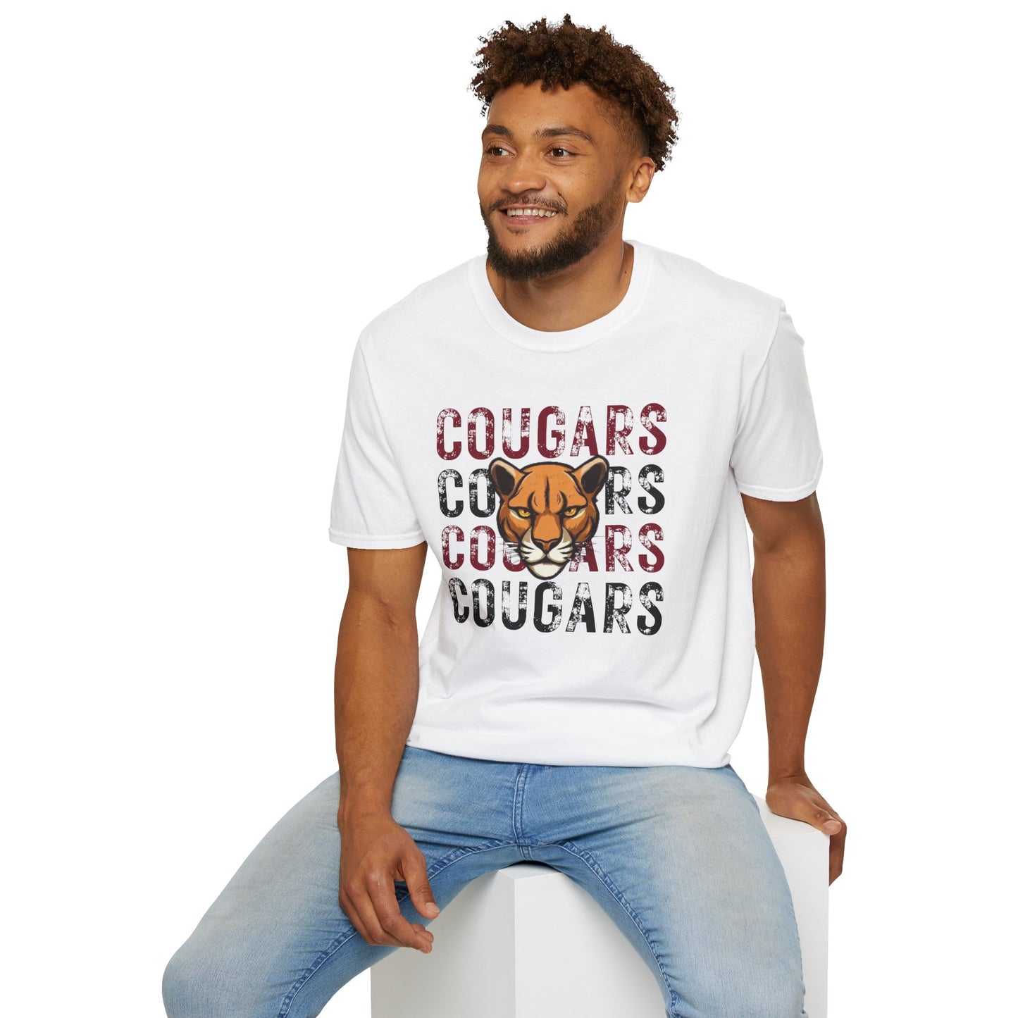 Cougars Vintage Mascot T-Shirt — Retro Cougar Graphic Tee