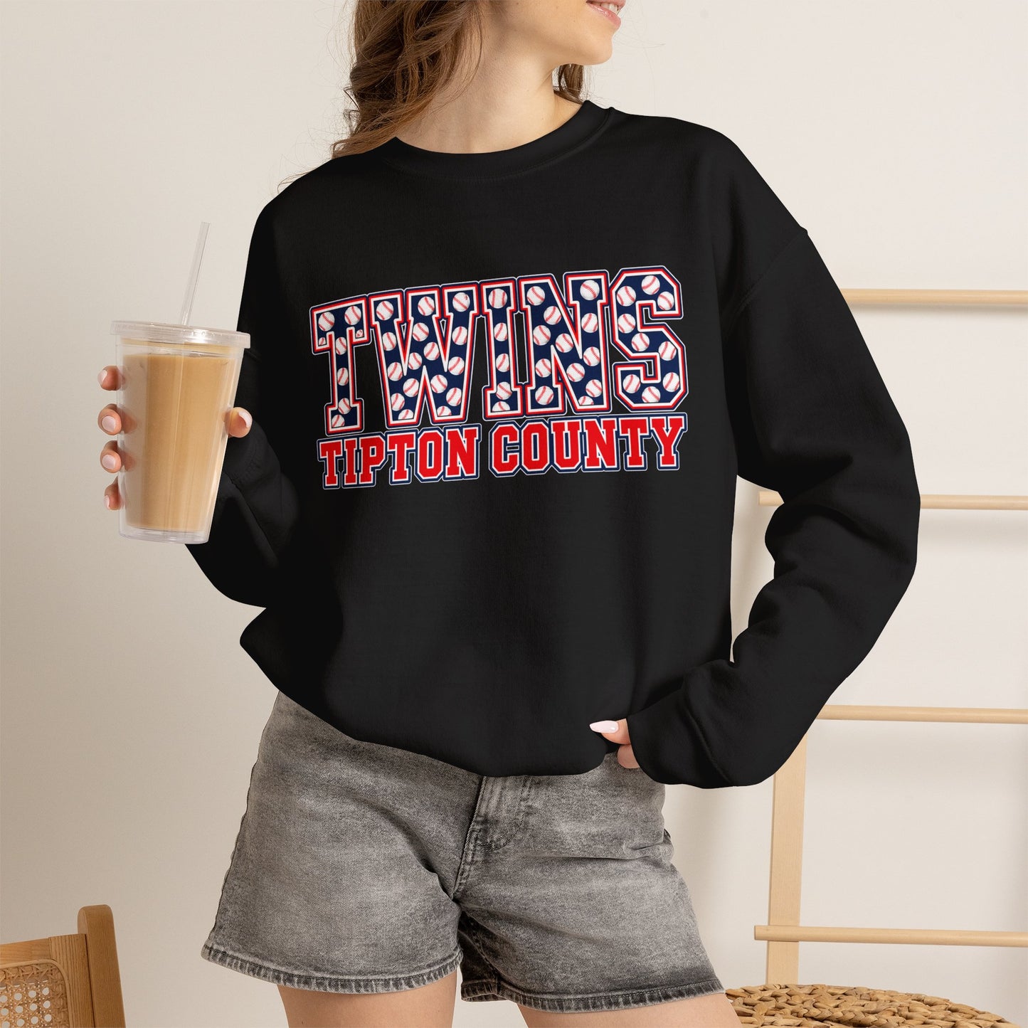 GILDAN - Twins Tipton County Crewneck Sweatshirt — Retro Collegiate Sports Pullover