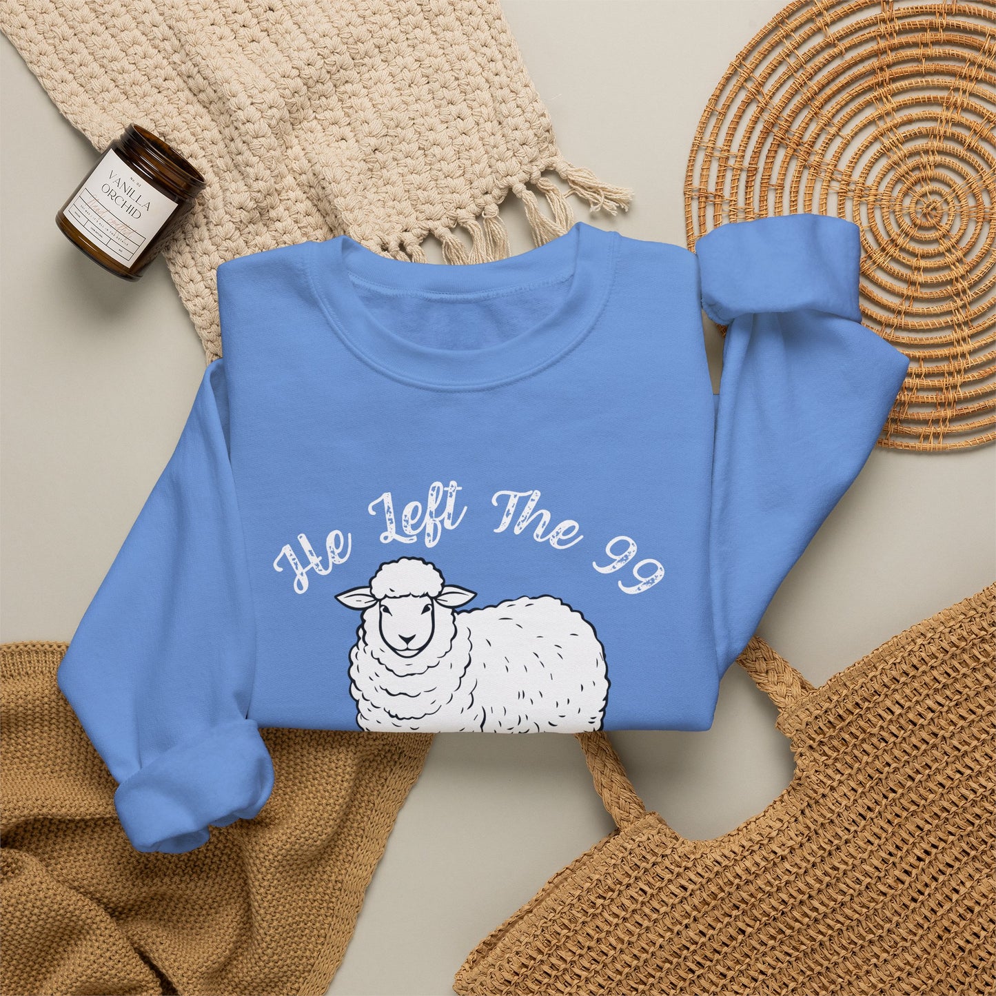 GILDAN -HE LEFT THE 99 WHITE FONT ADULT SWEATSHIRT
