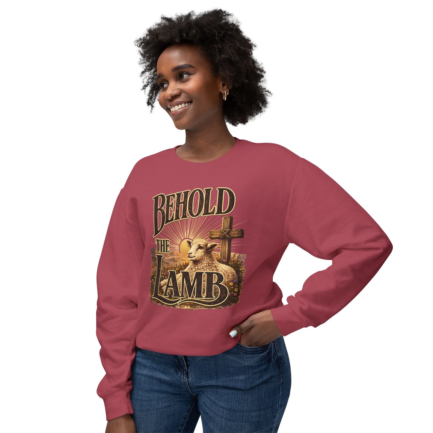 COMFORT COLORS - Behold the Lamb Sweatshirt — Christian Easter Crewneck
